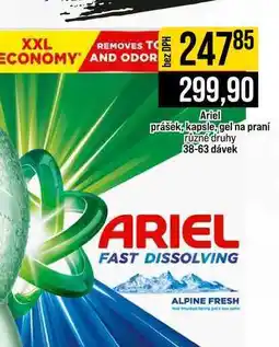 Jip Ariel prášek, kapsle, gel na praní různé druhy 38-63 dávek nabídka