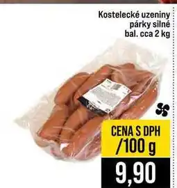Jip Kostelecké uzeniny párky silné bal. cca 2 kg 100g nabídka