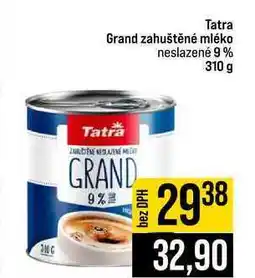 Jip Tatra Grand zahuštěné mléko neslazené 9% nabídka