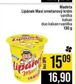 Jip Madeta Lipánek Maxi smetanový krém vanilka kakao duo kakao+vanilka 130 g nabídka