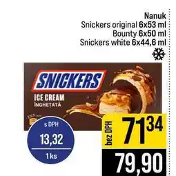 Jip Nanuk Snickers original 6x53 ml Bounty 6x50 ml Snickers white 6x44,6 ml nabídka