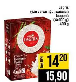 Jip Lagris rýže ve varných sáčcích loupaná (4x100 g) 400 g nabídka