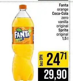 Jip Fanta orange Coca-Cola zero vanilla original Sprite original nabídka