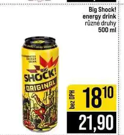 Jip Big Shock! energy drink různé druhy nabídka