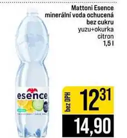Jip Mattoni Esence minerální voda ochucená bez cukru yuzu+okurka citron 1,5l nabídka