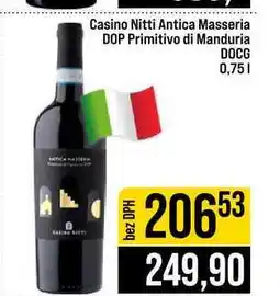 Jip Casino Nitti Antica Masseria DOP Primitivo di Manduria DOCG nabídka