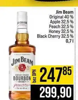 Jip Jim Beam Original 40% Apple 32,5% Peach 32,5% Honey 32,5% Black Cherry 32,5% nabídka