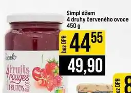 Jip Simpl džem 4 druhy červeného ovoce nabídka
