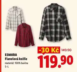 Lidl esmara FLANELOVÁ KOŠILE nabídka