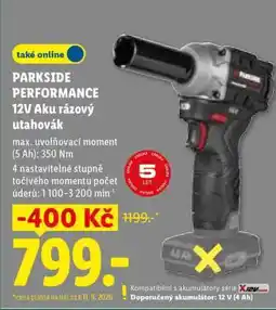 Lidl Parkside Performance 12V Aku rázový utahovák nabídka