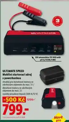 Lidl ULTIMATE SPEED Mobilní startovací zdroj s powerbankou nabídka