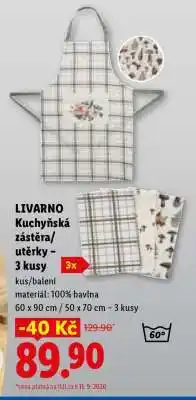 Lidl LIVARNO Kuchyňská zástěra/utěrky - 3 kusy nabídka