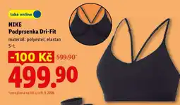 Lidl NIKE Podprsenka Dri-Fit nabídka