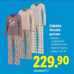 Lidl esmara DÁMSKÉ PYŽAMO nabídka