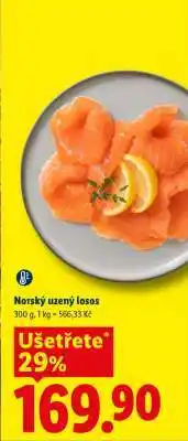 Lidl NORSKÝ UZENÝ LOSOS nabídka