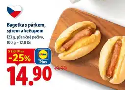 Lidl Bagetka s párkem, sýrem a kečupem nabídka