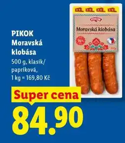 Lidl PIKOK Moravská klobása nabídka