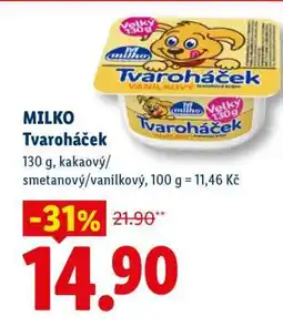 Lidl Milko Tvaroháček nabídka
