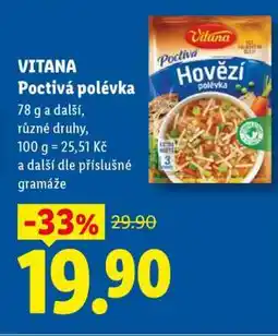 Lidl Vitana Poctivá polévka nabídka