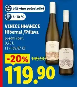 Lidl VINICE HNANICE Hibernal / Pálava nabídka