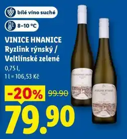 Lidl VINICE HNANICE Ryzlink rýnský / Veltlínské zelené nabídka