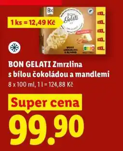 Lidl BON GELATI Zmrzlina s bílou čokoládou a mandlemi nabídka