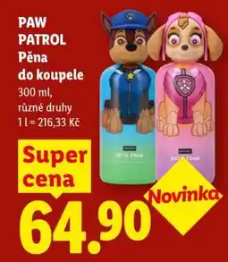 Lidl PAW PATROL Pěna do koupele nabídka