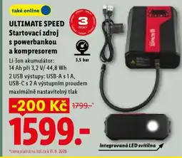 Lidl Ultimate Speed Startovací zdroj s powerbankou a kompresorem nabídka
