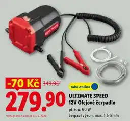 Lidl ULTIMATE SPEED 12V Olejové čerpadlo nabídka