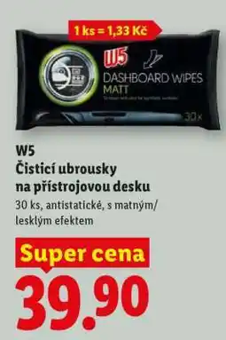 Lidl W5 Čistící ubrousky na přístrojovou desku nabídka