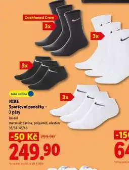 Lidl NIKE Sportovní ponožky – 3 páry nabídka