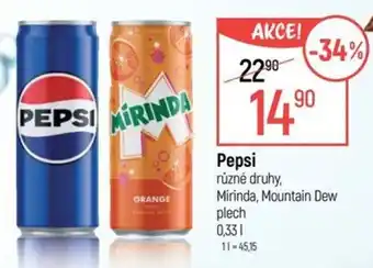 Pepsi různé druhy, Mirinda, Mountain Dew