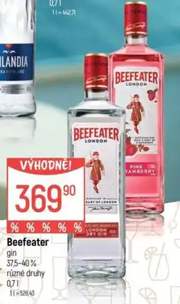 Globus Beefeater gin nabídka
