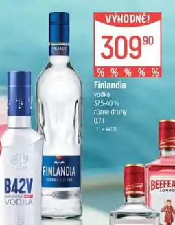 Globus Finlandia vodka nabídka