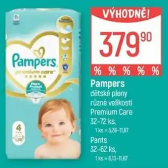 Pampers dětské pleny různé velikosti Premium Care