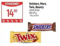 Globus Snickers, Mars, Twix, Bounty nabídka