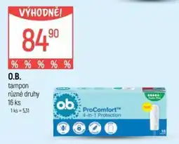 Globus O.B. tampon různé druhy nabídka