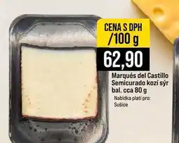 Jip Marqués del Castillo Semicurado kozí sýr bal. cca 80 g 100g nabídka