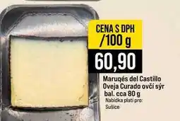 Jip Marugés del Castillo Oveja Curado ovčí sýr bal. cca 80 g 100g nabídka
