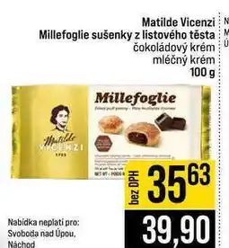 Jip Matilde Vicenzi Millefoglie sušenky z listového těsta čokoládový krém mléčný krém nabídka