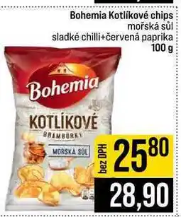 Jip Bohemia Kotlíkové chips mořská sůl sladké chilli+červená paprika 100 g nabídka