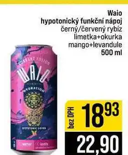 Jip Waio hypotonický funkční nápoj černý červený rybíz limetka+okurka mango+levandule 500 ml nabídka