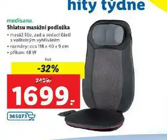 Lidl Shiatsu masážní podložka nabídka