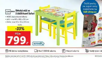 Dětský stůl se 2 židličkami safari