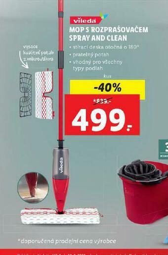 Lidl Mop s rozprašovačem spray and clean nabídka