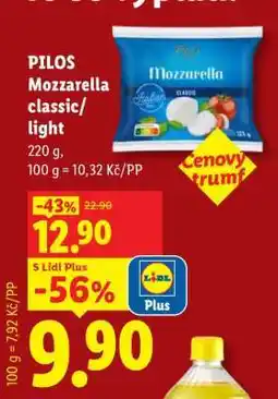 Lidl PILOS MOZZARELLA CLASSIC LIGHT nabídka