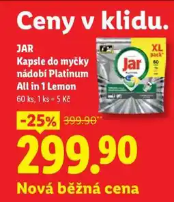 Lidl JAR Kapsle do myčky nádobí Platinum all in 1 Lemon nabídka