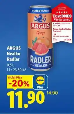 Lidl ARGUS NEALKO RADLER nabídka