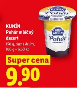 Lidl Kunín Pohár mléčný dezert nabídka