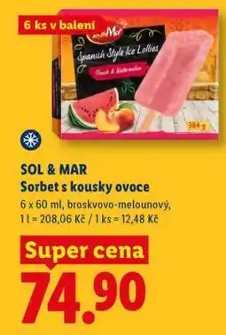 Lidl SOL&MAR Sorbet s kousky ovoce nabídka